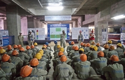 Sigma trao khen thưởng cho cá nhân thực hiện tốt công tác an toàn tại dự án N03 Horizon Tower